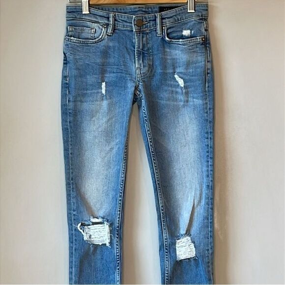 AllSaints Mast Skinny Jeans Distressed 24 - Picture 4 of 9
